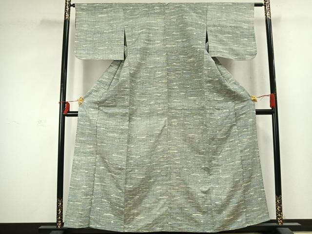 平和屋着物▽上質な紬 単衣 霞文 正絹 逸品 AABD0015fy