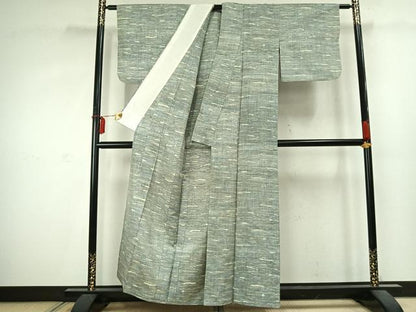 平和屋着物▽上質な紬 単衣 霞文 正絹 逸品 AABD0015fy