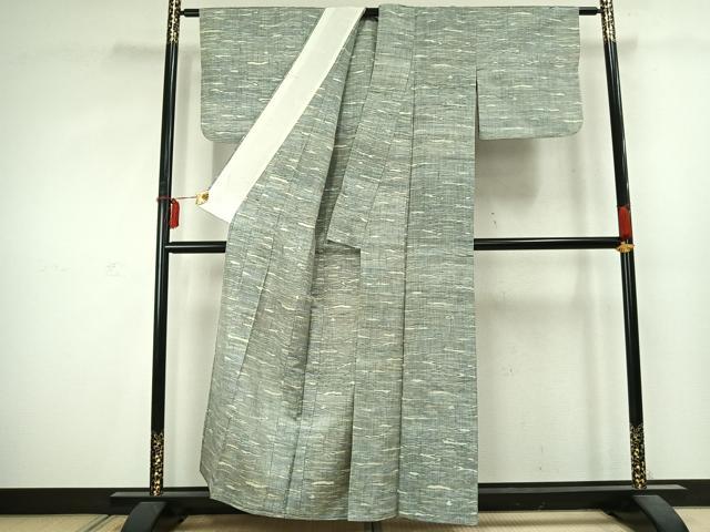 平和屋着物▽上質な紬 単衣 霞文 正絹 逸品 AABD0015fy