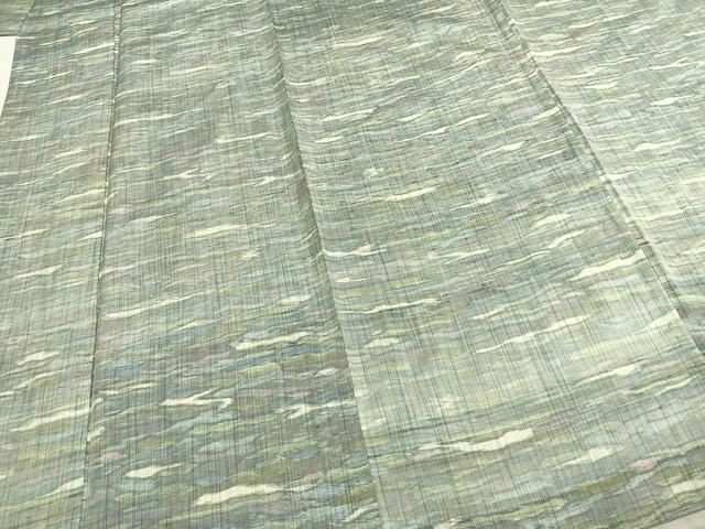 平和屋着物▽上質な紬 単衣 霞文 正絹 逸品 AABD0015fy