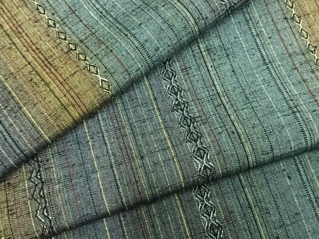 平和屋着物▽上質な紬 単衣 縞 正絹 逸品 AABD0018fy