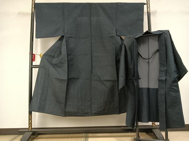 平和屋着物▽男性 単衣 小紋 アンサンブル 霞文 AABD0022fy