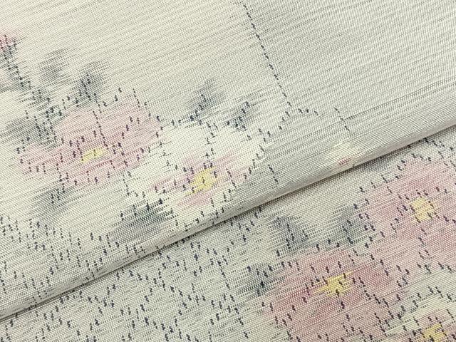 平和屋着物▽上質な紬 単衣 亀甲花文 正絹 逸品 未使用 AABD0024fy