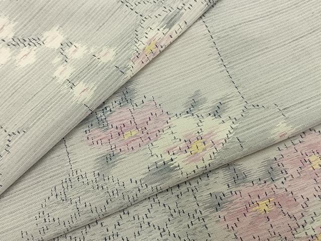 平和屋着物▽上質な紬 単衣 亀甲花文 正絹 逸品 未使用 AABD0024fy