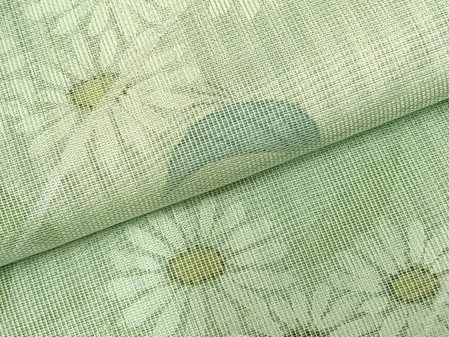 平和屋着物▽訪問着 単衣 無双 紗袷 紗×紗 手描き 草花文 正絹 逸品 AABD0027fy
