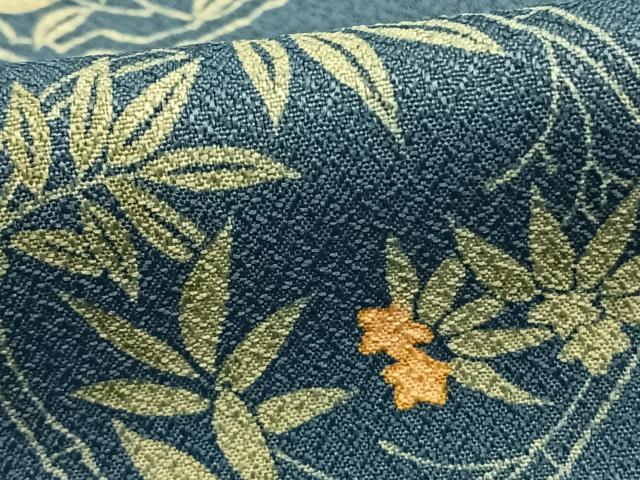 平和屋着物▽小紋　単衣　草花文　高島屋扱い　洗える着物　AABD0030fy