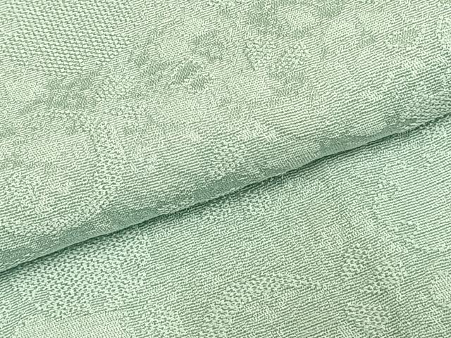 平和屋着物▽上質な色無地 単衣 花丸地紋 錆青磁色 正絹 逸品 AABD0031fy