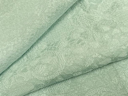平和屋着物▽上質な色無地 単衣 花丸地紋 錆青磁色 正絹 逸品 AABD0031fy