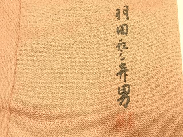 平和屋着物▽人間国宝・羽田登喜男 監修 色無地 単衣 さんび謹製 江戸茶色 ロング丈 洗える着物 AABD0033fy