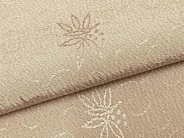 平和屋着物▽江戸小紋 単衣 草花地紋 灰梅色 正絹 逸品 AABD0036fy