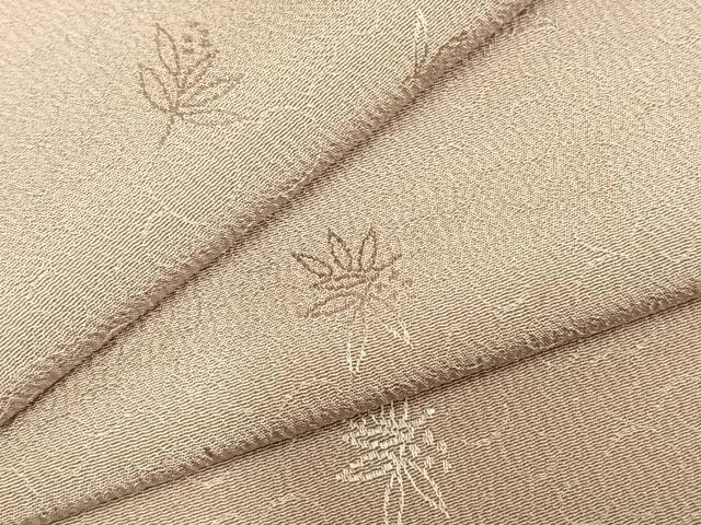 平和屋着物▽江戸小紋 単衣 草花地紋 灰梅色 正絹 逸品 AABD0036fy