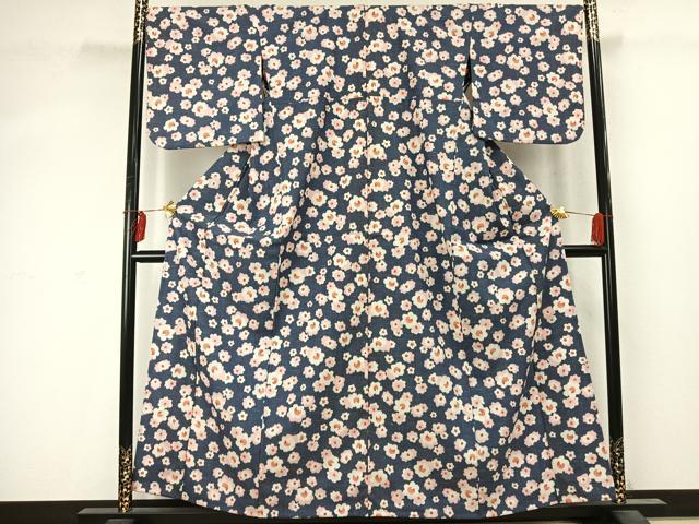 平和屋着物▽上質な色無地　単衣　花尽くし　AABD0037fy
