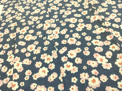 平和屋着物▽上質な色無地　単衣　花尽くし　AABD0037fy