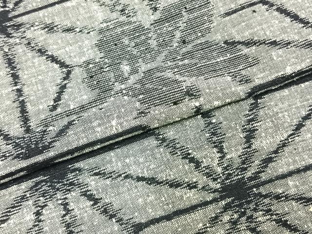 平和屋着物▽上質な紬 単衣 麻の葉文様 正絹 逸品 AABD0041fy