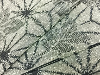 平和屋着物▽上質な紬 単衣 麻の葉文様 正絹 逸品 AABD0041fy
