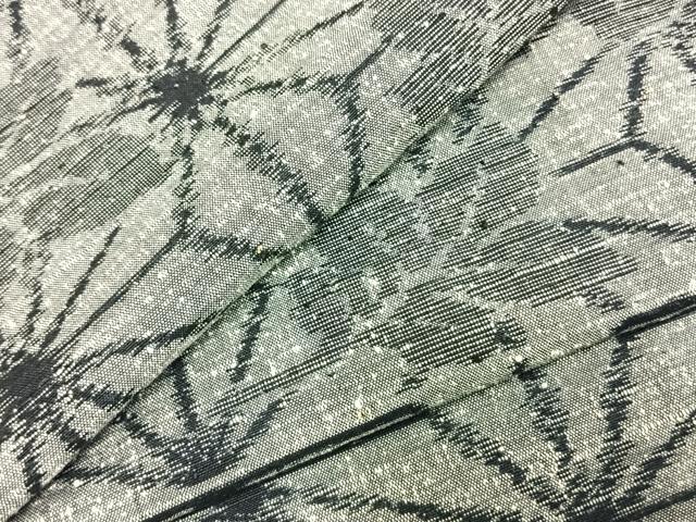 平和屋着物▽上質な紬 単衣 麻の葉文様 正絹 逸品 AABD0041fy