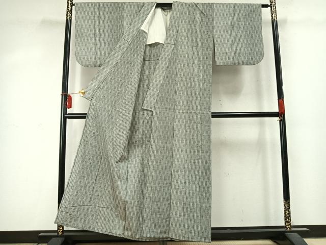 平和屋着物▽上質な紬 単衣 立涌文 正絹 逸品 AABD0042fy