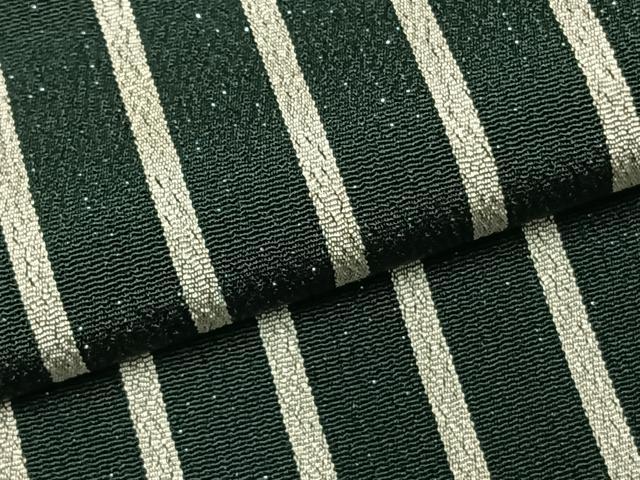 平和屋着物▽お召 単衣 縞 銀通し地 正絹 逸品 AABD0043fy