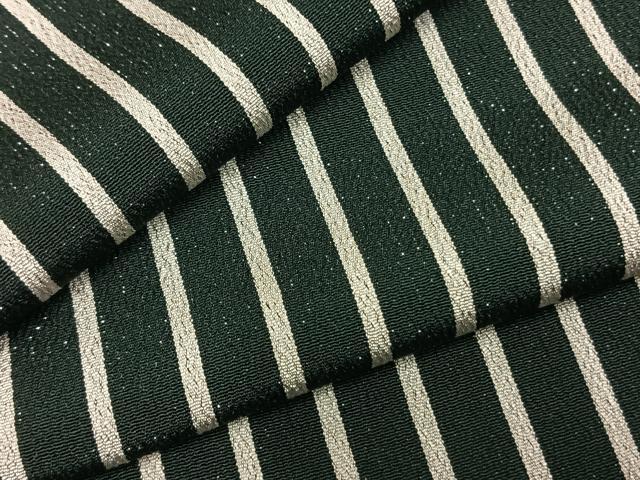 平和屋着物▽お召 単衣 縞 銀通し地 正絹 逸品 AABD0043fy