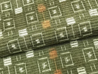 平和屋着物▽上質な紬 単衣 幾何学文様 正絹 逸品 AABD0044fy