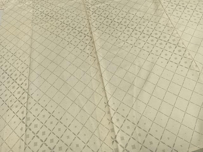 平和屋着物▽本場大島紬 単衣 白大島 菱文 隆紬工場 証紙付き 正絹 逸品 AABD0055fy
