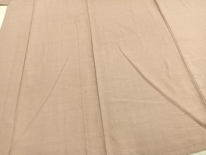 平和屋着物▽上質な紬　単衣　色無地　灰桜色　正絹　逸品　AABD0060fy