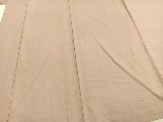 平和屋着物▽上質な紬　単衣　色無地　灰桜色　正絹　逸品　AABD0060fy
