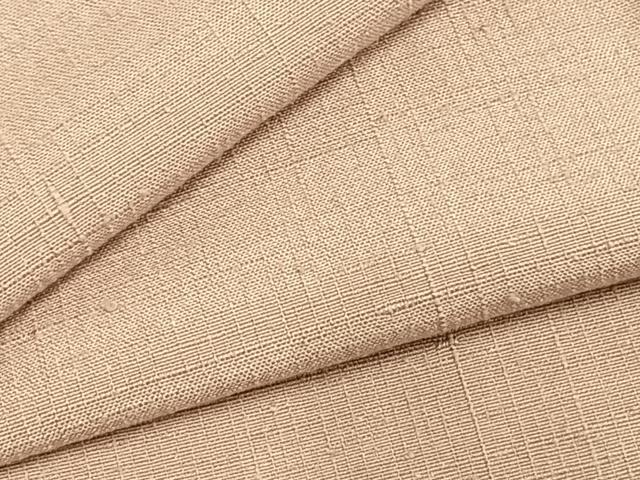 平和屋着物▽上質な紬　単衣　色無地　灰桜色　正絹　逸品　AABD0060fy