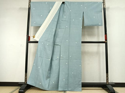 平和屋着物▽上質な紬 単衣 ほたる暈し 正絹 逸品 AABD0061fy