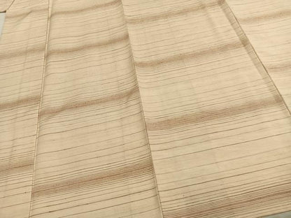 平和屋着物▽上質な紬 単衣 横段文 正絹 逸品 AABD0063fy