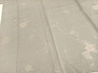 平和屋着物▽上質な小紋　単衣　作家物　草花文　ますいわ屋扱い　正絹　逸品　AABD0064fy