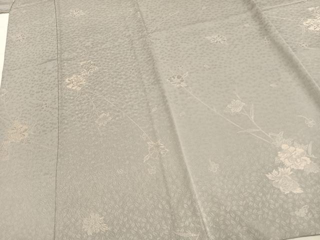 平和屋着物▽上質な小紋　単衣　作家物　草花文　ますいわ屋扱い　正絹　逸品　AABD0064fy