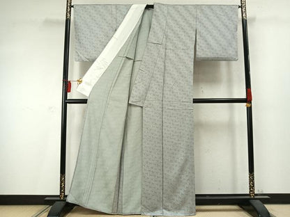 平和屋着物▽上質な小紋 単衣 舞鳥文 正絹 逸品 AABD0070fy