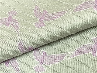 平和屋着物▽上質な小紋 単衣 舞鳥文 正絹 逸品 AABD0070fy