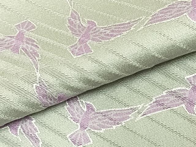 平和屋着物▽上質な小紋 単衣 舞鳥文 正絹 逸品 AABD0070fy