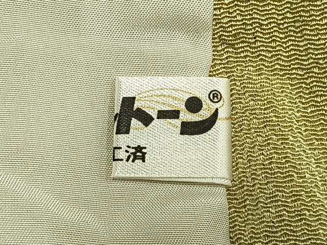 平和屋着物▽上質な小紋 単衣 熨斗花文 金彩 鬼しぼ縮緬 正絹 逸品 AABD0071fy