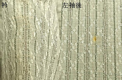 平和屋着物▽男性 単衣 小紋 花織 間道 正絹 逸品 AABD0077fy