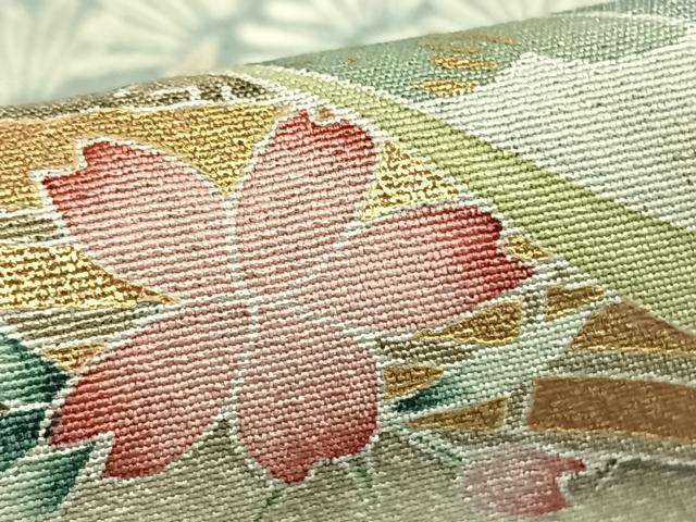 平和屋着物▽訪問着 単衣 風景熨斗花文 金彩 松坂屋扱い 正絹 逸品 AABD0078fy