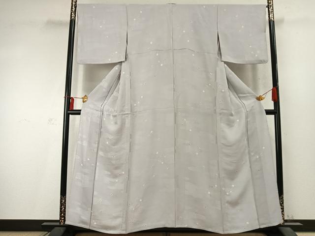 平和屋着物▽上質な小紋 単衣 絞り 散らし文 正絹 逸品 AABD0083fy