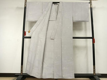 平和屋着物▽上質な小紋 単衣 絞り 散らし文 正絹 逸品 AABD0083fy