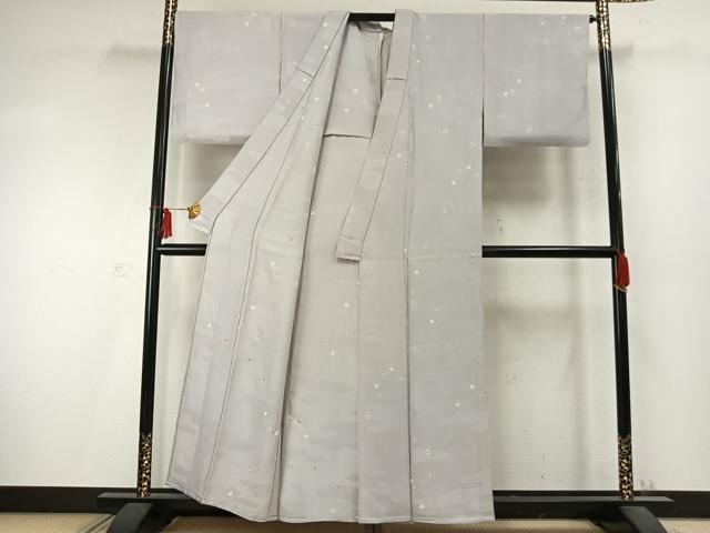 平和屋着物▽上質な小紋 単衣 絞り 散らし文 正絹 逸品 AABD0083fy