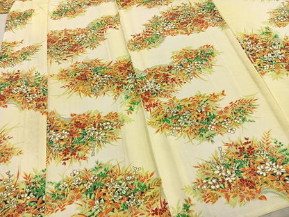 平和屋着物▽上質な小紋　単衣　手描き　草花文　暈し染め　正絹　逸品　AABD0084fy