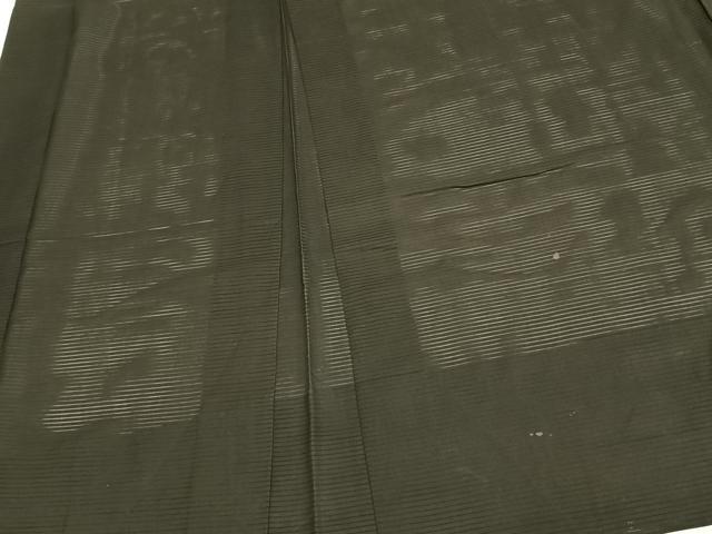 平和屋着物▽男性 黒紋付 長羽織 スリーシーズン 春夏秋 千歳茶色 正絹 逸品 AABD0087fy