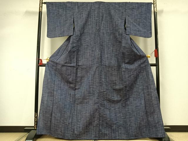 平和屋着物▽上質な紬 単衣 格子 正絹 逸品 AABD0091fy