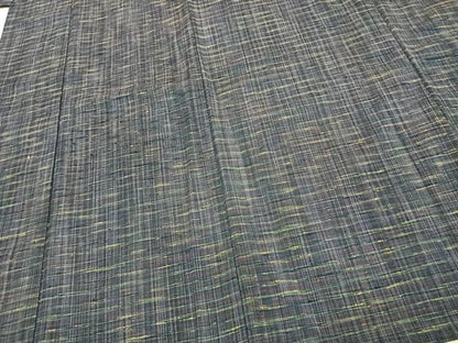 平和屋着物▽上質な紬 単衣 格子 正絹 逸品 AABD0091fy