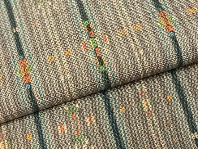 平和屋着物▽上質な紬 単衣 間道 正絹 逸品 AABD0093fy