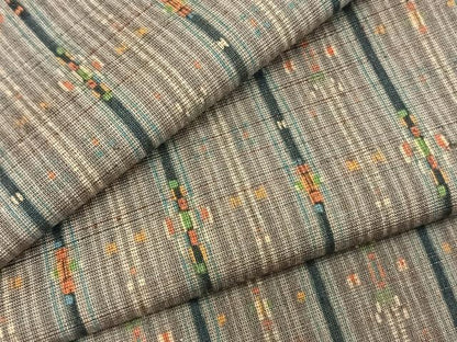 平和屋着物▽上質な紬 単衣 間道 正絹 逸品 AABD0093fy
