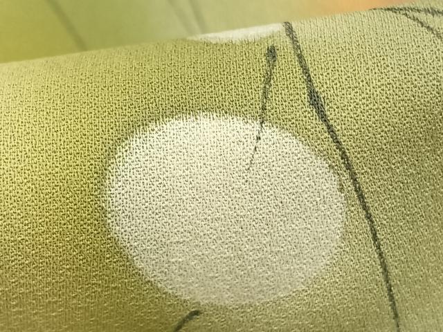 平和屋着物▽上質な小紋 単衣 手描き 枝花文 暈し染め 正絹 逸品 AABD0096fy