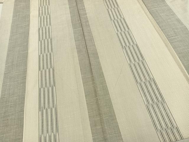 平和屋着物▽上質な紬 単衣 間道 正絹 逸品 AABD0105fy