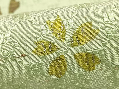平和屋着物▽訪問着 単衣 花織 紬地 舞桜文 暈し染め 銀彩 ロング丈 正絹 逸品 AABD0107fy
